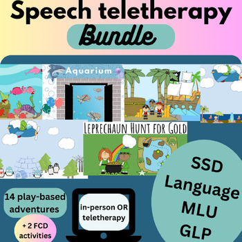 Preview of Speech, FCD, artic, language, wh- question teletherapy bundle