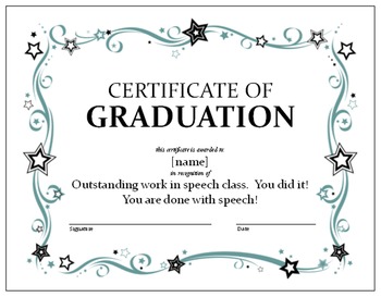 Preview of Speech Graduation Certificate