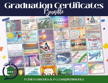 Preview of Speech Graduation Certificate Bundle; Articulation, Language, End of School Year