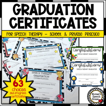Preview of SPEECH THERAPY GRADUATION & PROGRESS CERTIFICATES PARENTS