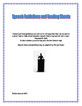 Preview of Speech Guidelines and Rubrics for a Junior High or High School Speech Class