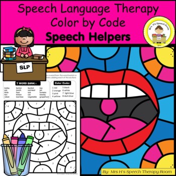 Preview of Better Hearing and Speech Month Speech Helpers Color By Code  Activity