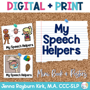 Preview of Speech Helpers Mini Book & Posters: Print & Google Slides