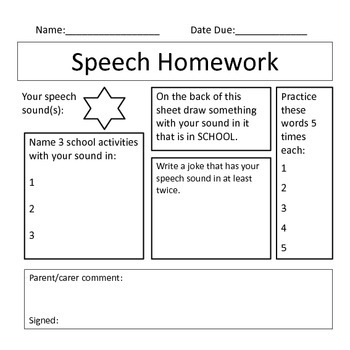 speech for homework