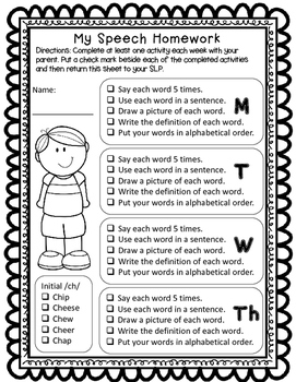 Speech Homework for the Year: Articulation by Coastal Speech Connection