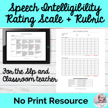 Preview of Speech Intelligibility Rating Scale Rubric for Articulation Progress Dismissal