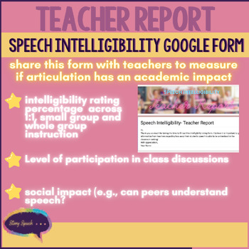 Preview of Speech Intelligibility - Teacher Rating Google Form