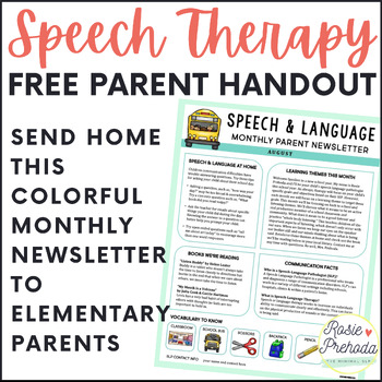 SLP Newsletter Intro to Parents - Freebie