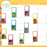 Speech Kids with Pencils Backgrounds