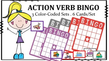 Preview of Speech-Language Bingo: Action Verbs, Subjective Pronouns, Present Progressives