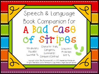 Preview of Speech & Language Book Companion: A Bad Case of Stripes