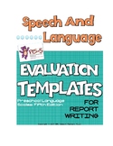 Speech Language Evaluation Templates- Preschool Language S