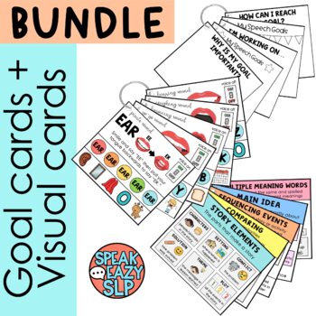 Preview of Speech/Language Goal Cards + Visual Cue Cards BUNDLE for Awareness/Mindfulness