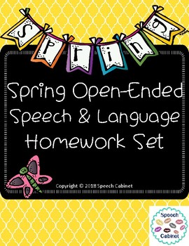 Preview of Speech & Language Homework Sheets (Spring)