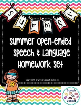Preview of Speech & Language Homework Sheets (Summer)