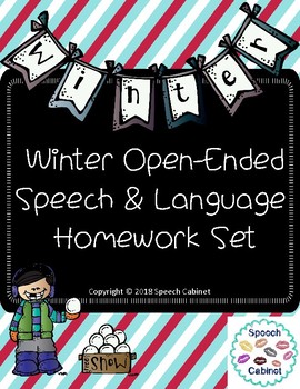 Preview of Speech & Language Homework Sheets (Winter)