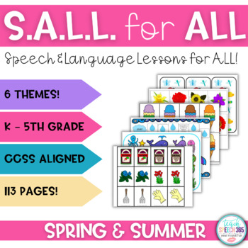 Preview of Speech & Language Lessons (SALL) for ALL: Spring/Summer - speech therapy