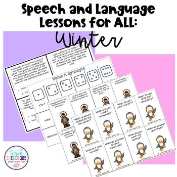 Preview of Speech & Language Lessons (SALL) for ALL: WINTER - Speech Therapy