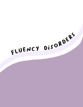 Preview of Speech Language Pathology Notes: Fluency Disorders (Digital Download)