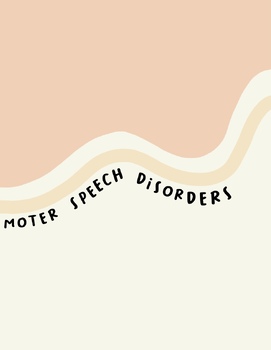 Preview of Speech Language Pathology Notes: Motor Speech Disorders (Digital Download)