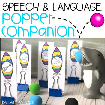 Preview of Summer Speech Therapy Activities Shark Popper for Articulation & Language