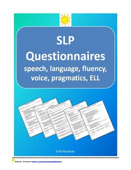Preview of Speech-Language (SLP) Questionnaires for teachers/parents