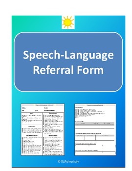 Preview of Speech-Language (SLP) Referral form