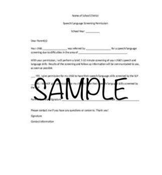 Preview of Speech/Language Screening and RTI Services Permission Forms