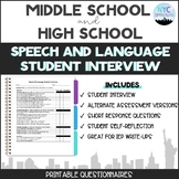 Speech & Language Student Interview for IEP Meetings