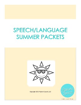 Preview of Speech Language Summer Packet Single sheet (with Spanish)