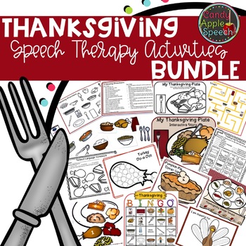 Preview of Speech & Language Thanksgiving Bundle