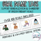 Speech Therapy Goal Name Tags to Support Generalization an