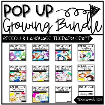 Preview of Speech and Language Pop Up Craft Activity Units Bundle