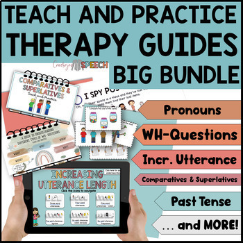 Preview of Speech & Language Therapy Guides | BUNDLE | Teach, Practice & Get Data