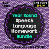 Speech Language Therapy Homework - Year Round Bundle