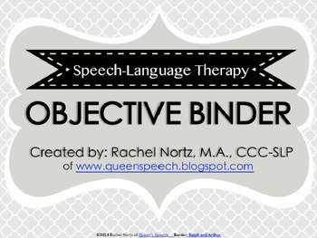 Preview of Speech-Language Therapy Objective Binder {PRINTER FRIENDLY}