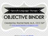 Speech-Language Therapy Objective Binder {PRINTER FRIENDLY}