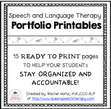 Speech-Language Therapy Printable Portfolio {Black and White}