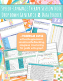 UPDATED! Therapy Session Note Drop Down Generator & Data/P