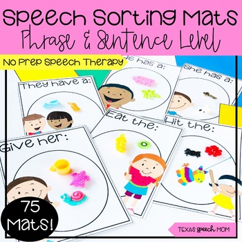 Preview of Speech Therapy Sorting Mats: Mini Objects phrases (articulation, language)