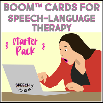 Preview of Speech-Language Therapy Starter Pack Boom™  Cards Bundle