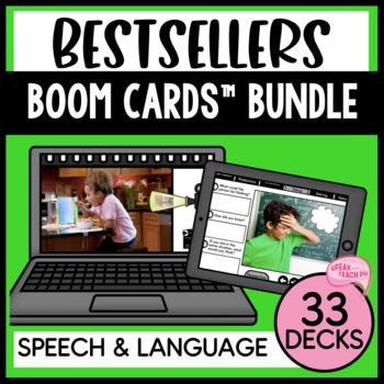 Preview of Speech Language Therapy and Social Skills Bestseller No Prep BOOM CARDS Bundle