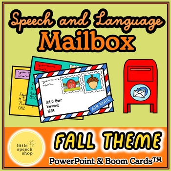 Preview of Speech and Language Mailbox Articulation Game - Fall Theme - PPT & Boom Cards™