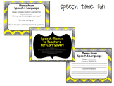 Speech Memos for teachers to help with carryover FREEBIE