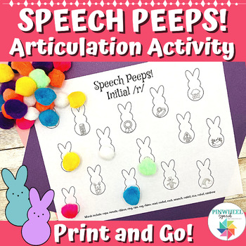 Preview of Speech Peeps Bunny Tails Printable Easter Articulation Activity Speech Therapy
