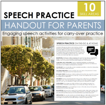 Preview of Parent Handout: Speech Practice On The Go