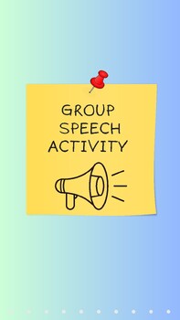 Preview of Speech Outline - Public Speaking Activity