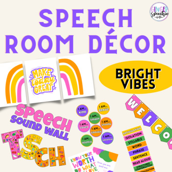 Preview of Speech Room Décor | Bright Vibes Color Theme | Astrobright Theme