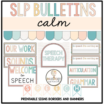 Preview of Speech Room Decor | Bulletin Borders, Banners, and Signs: Calm