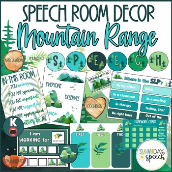 Preview of Speech Room Décor Office Mountain Theme Forest Nature Greenery